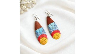 Special Offer Painting Wood Earrings Unique Model